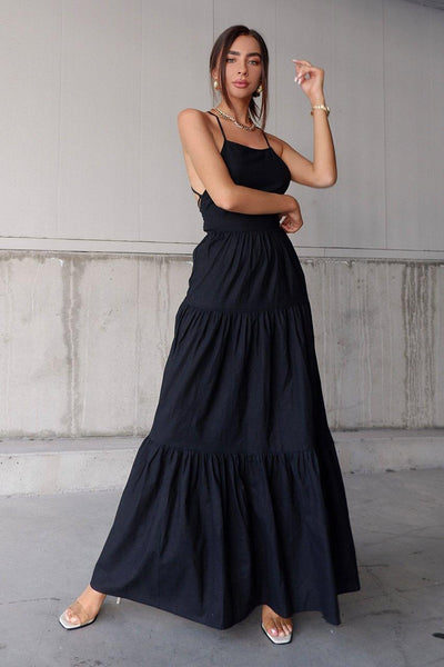 Chelsea Maxi Dress - Black - JAUS