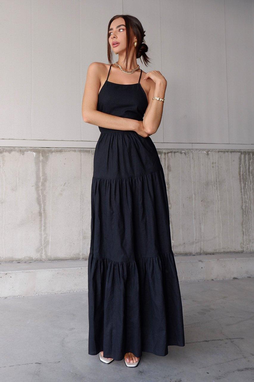 Chelsea Maxi Dress - Black - JAUS