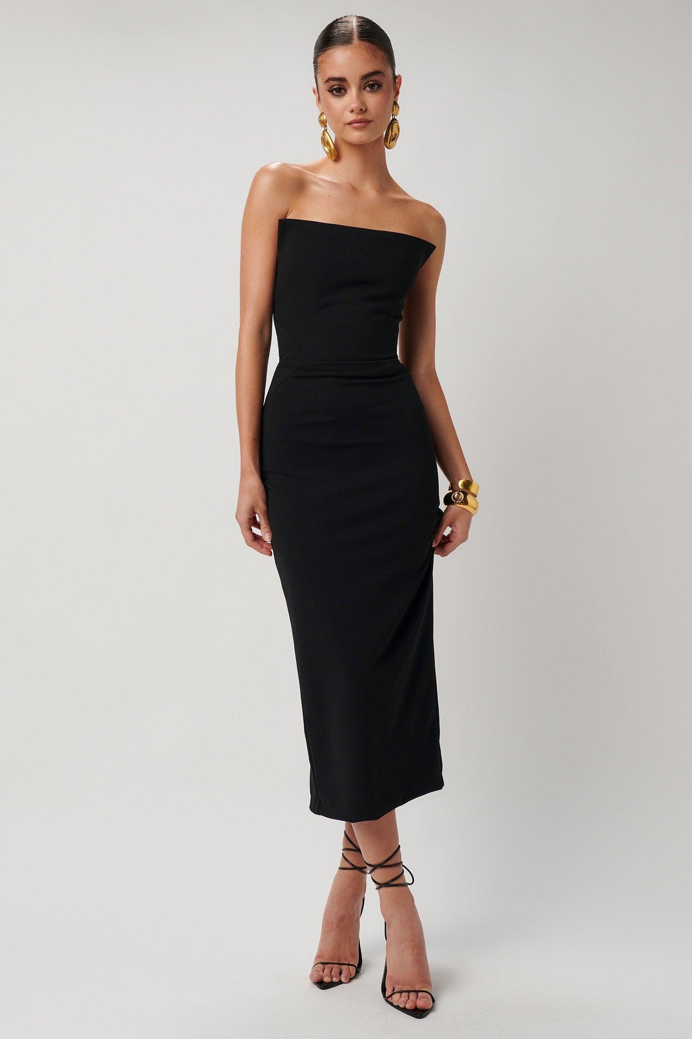 Danna Dress - Black Crepe - JAUS