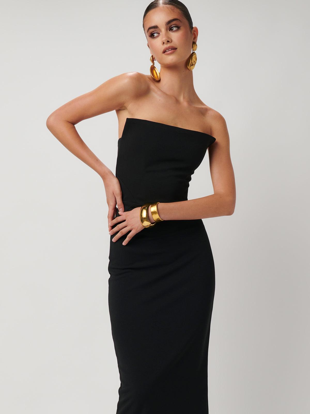 Danna Dress - Black Crepe - JAUS