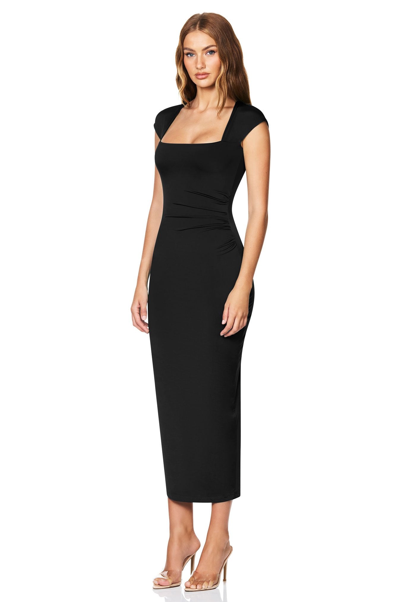 Nookie Dare Cap Sleeve Midi Dress - Black