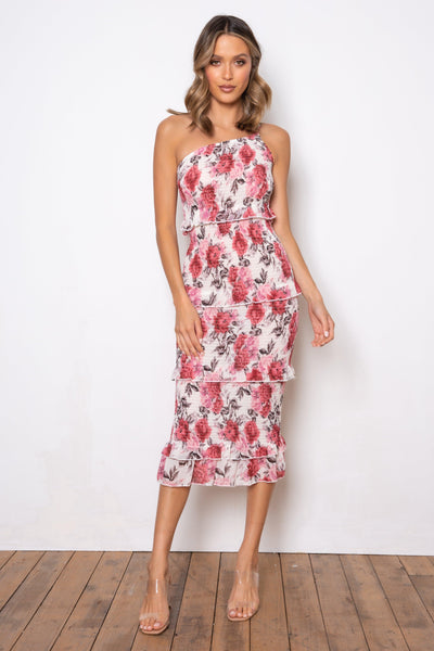 Dark Rose Dress - Cream Floral - JAUS