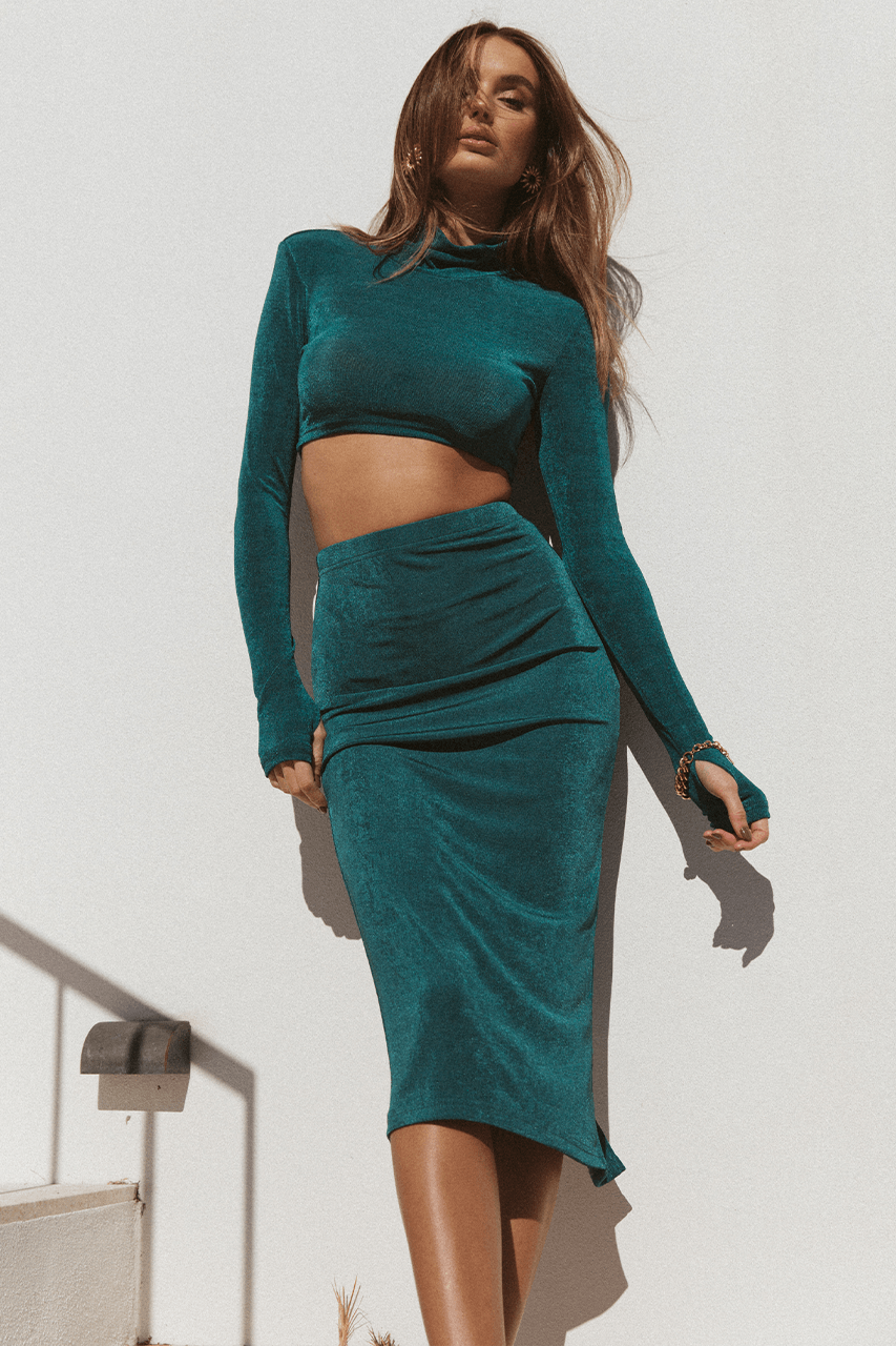 Desire Skirt - Emerald Green - JAUS