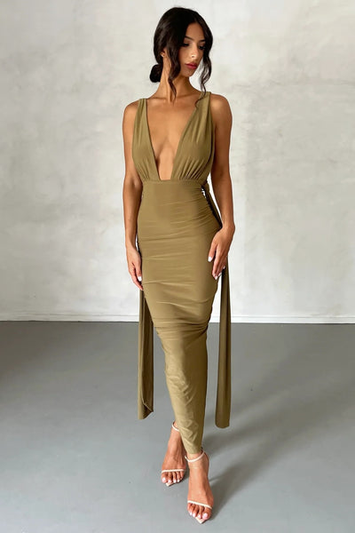 Melrose Multi-Way Dress - Khaki - SHOPJAUS - JAUS