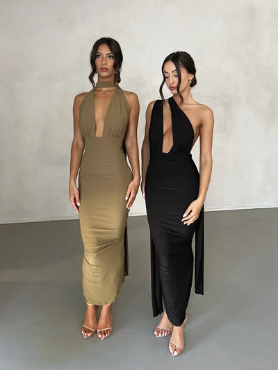 Melrose Multi-Way Dress - Khaki - SHOPJAUS - JAUS