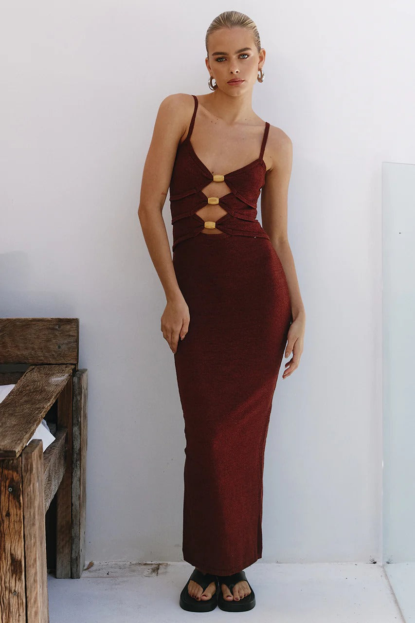 Norma Midi Dress - Chocolate - SHOPJAUS - JAUS