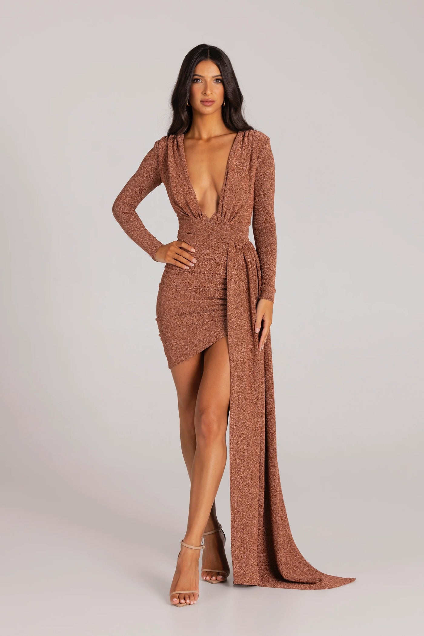 Mariya Dress - Bronze Foil - SHOPJAUS - JAUS