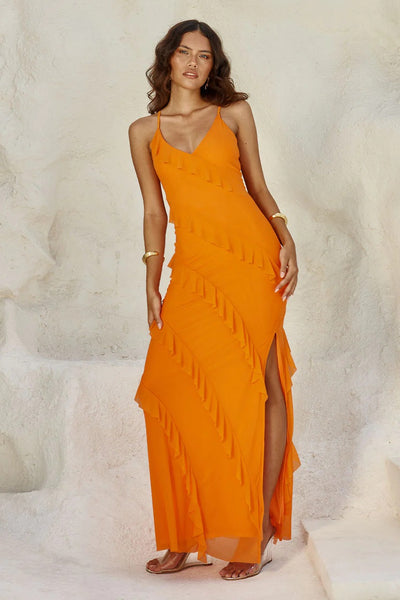 Beloved Maxi Dress - Orange - SHOPJAUS - JAUS