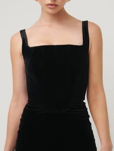 Belle Bodice - Black Velvet - SHOPJAUS - JAUS