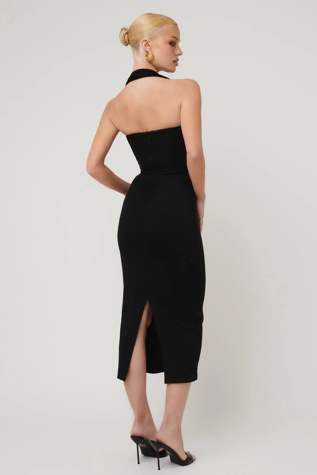 Meline Midi Dress - Black - SHOPJAUS - JAUS