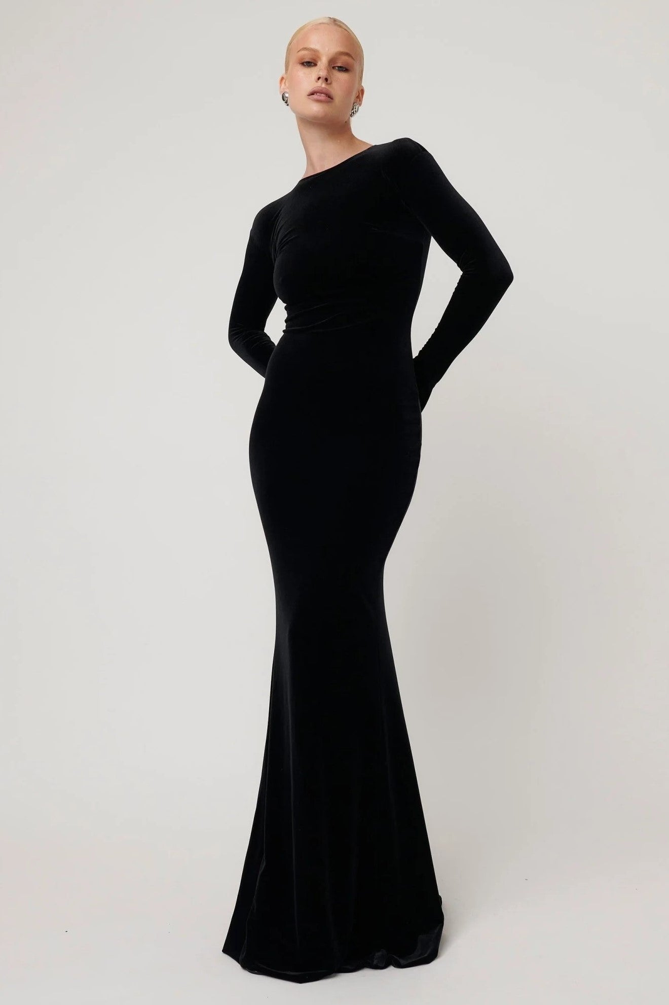 Delphine Maxi Dress - Black Velvet - SHOPJAUS - JAUS