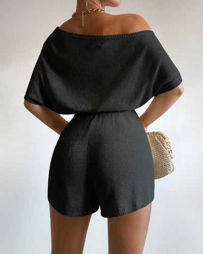 Mia Knit Romper - Black - SHOPJAUS - JAUS