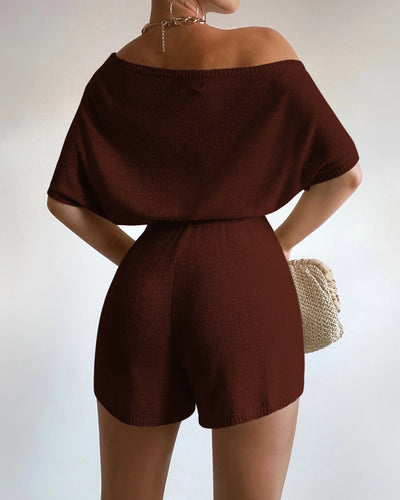 Mia Knit Romper - Chocolate - SHOPJAUS - JAUS