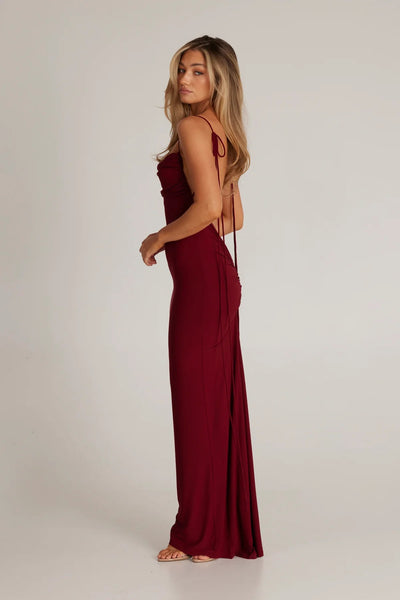 Jiani Gown - Wine - SHOPJAUS - JAUS