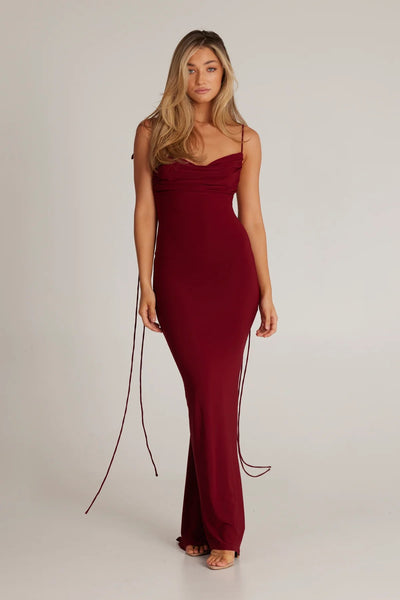 Jiani Gown - Wine - SHOPJAUS - JAUS