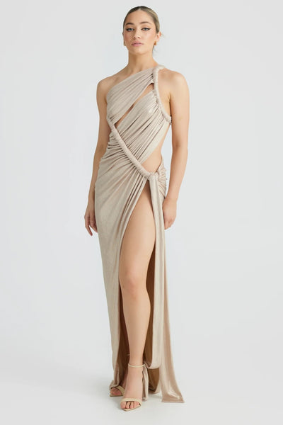 Aphrodite Gown - Champagne Metallic - SHOPJAUS - JAUS