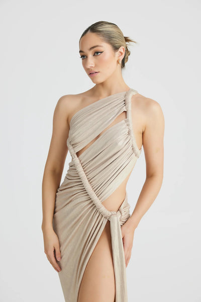 Aphrodite Gown - Champagne Metallic - SHOPJAUS - JAUS