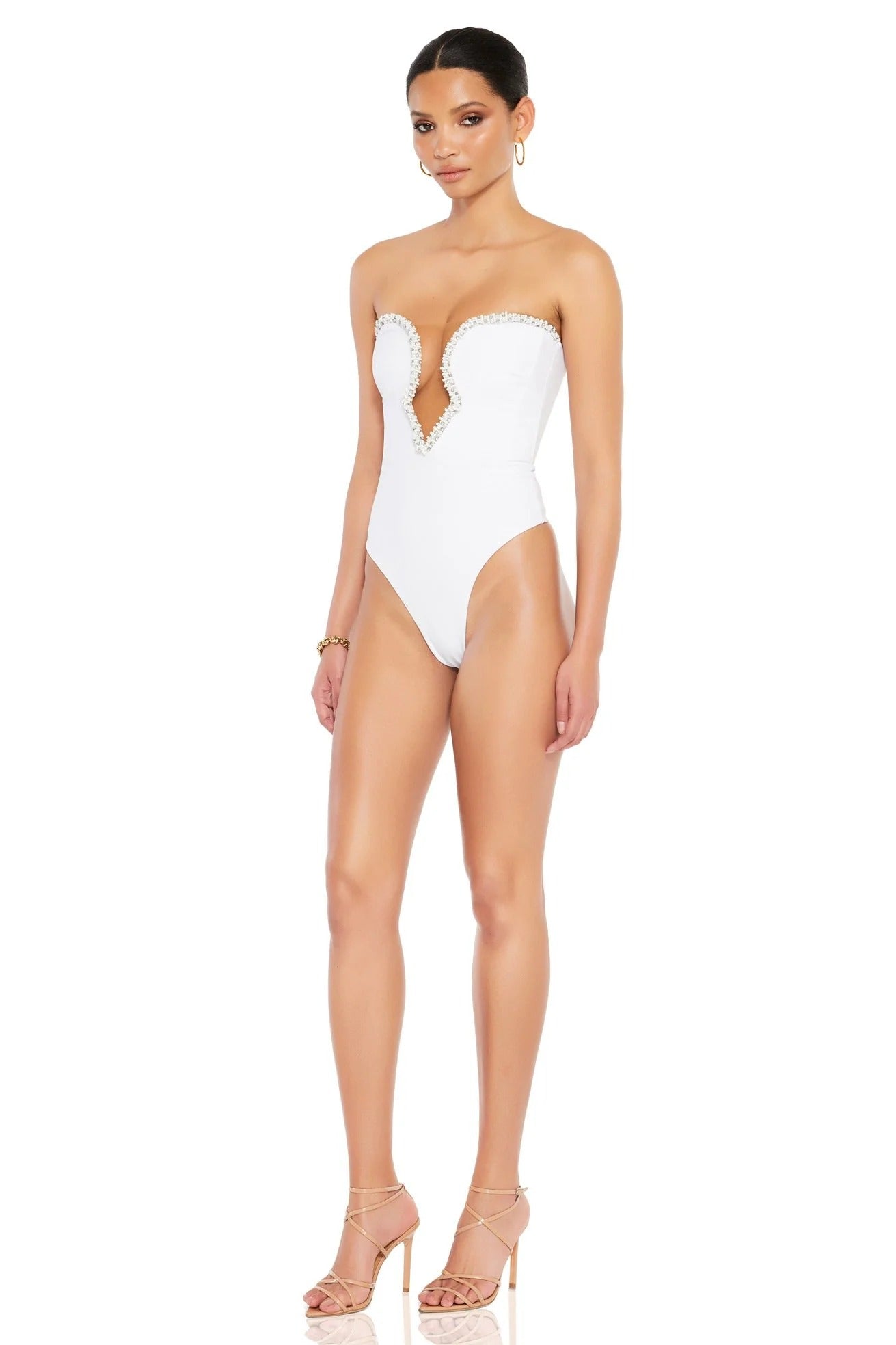 Nookie Adorn Bodysuit - White - SHOPJAUS - JAUS