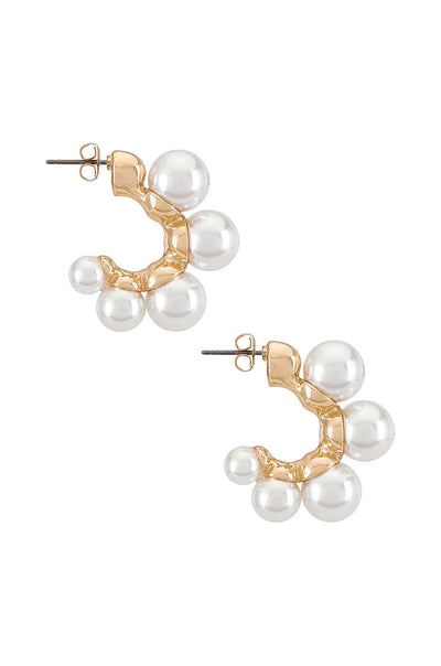 Large Pearl Mini Hoops - SHOPJAUS - JAUS