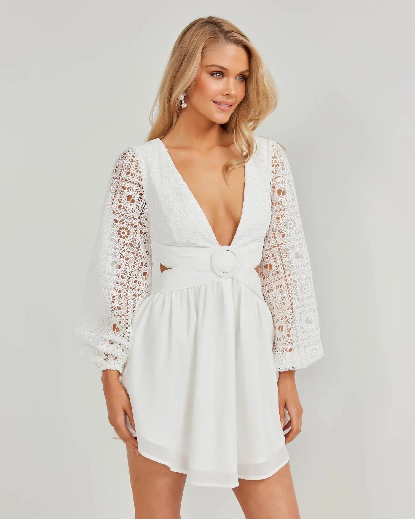 Tabetha Dress - White - SHOPJAUS - JAUS