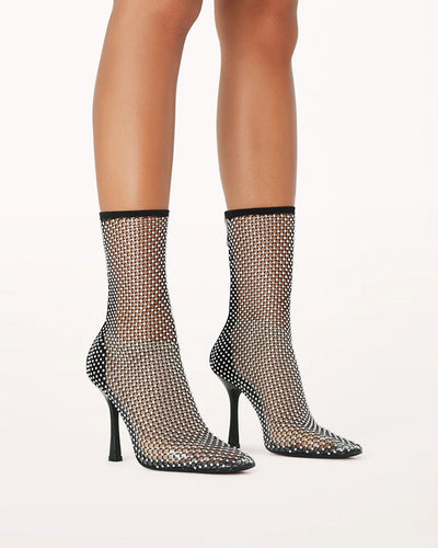 Bindi Heels - Black Satin Diamante - SHOPJAUS - JAUS