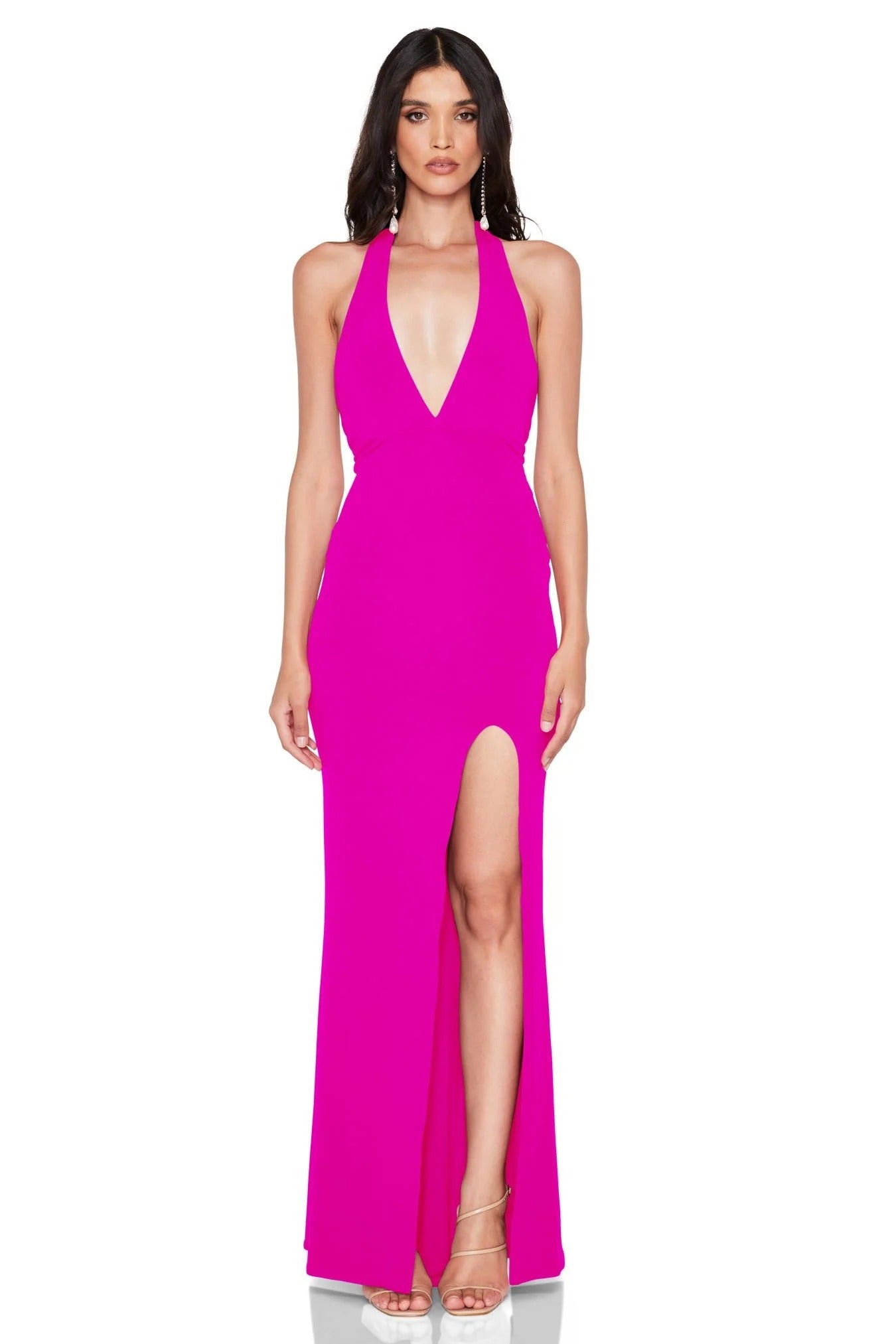 Nookie Illegal Side Split Gown - Fuchsia - SHOPJAUS - JAUS