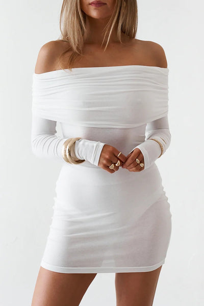 Sheer Mini Dress - White - SHOPJAUS - JAUS