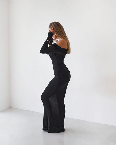 Sheer Maxi Dress - Black - SHOPJAUS - JAUS