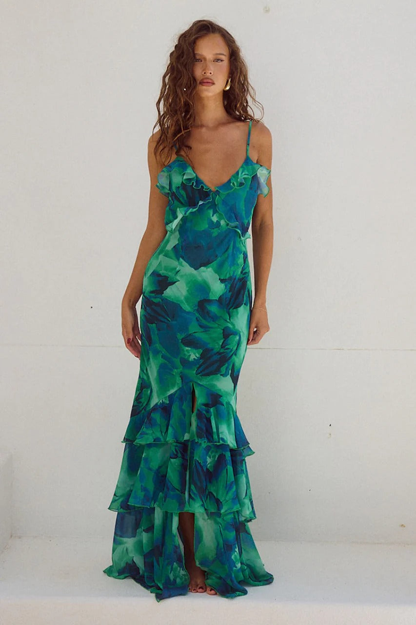 Namara Maxi Dress - Green - SHOPJAUS - JAUS