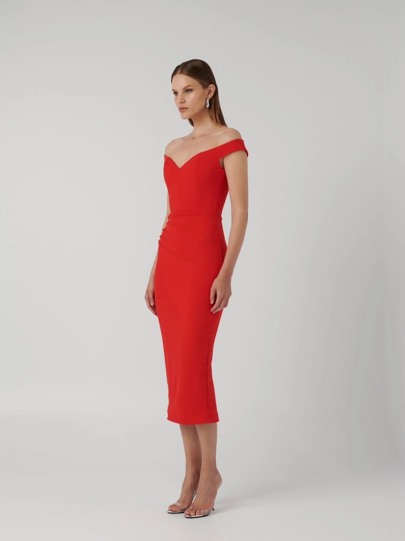 Aami Midi Dress - Cherry Red - SHOPJAUS - JAUS