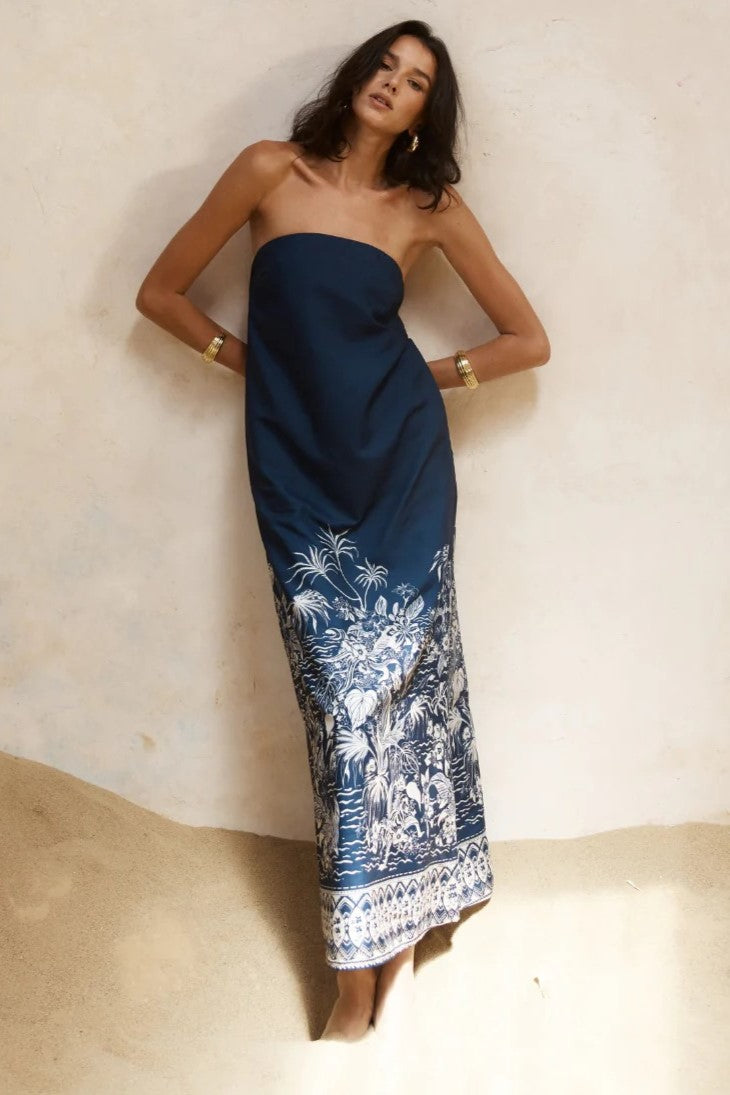 Belize Maxi Dress - Navy/Sand - SHOPJAUS - JAUS