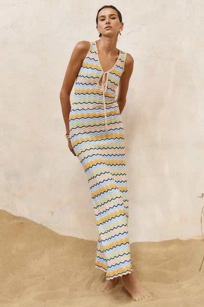 Isaba Maxi Dress - Blue Multi - SHOPJAUS - JAUS