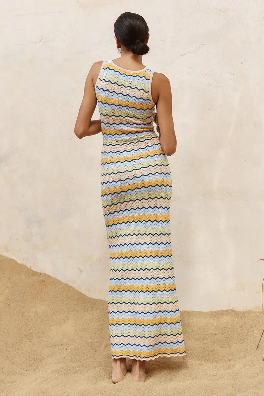 Isaba Maxi Dress - Blue Multi - SHOPJAUS - JAUS