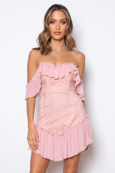 Dreamer Mini Dress - Blush - JAUS