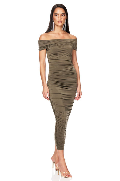 Nookie Element Midi Dress - Khaki