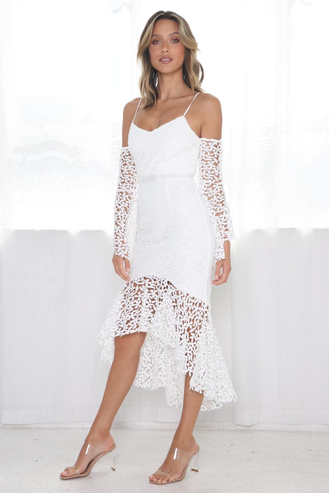 Elena Dress - White - JAUS