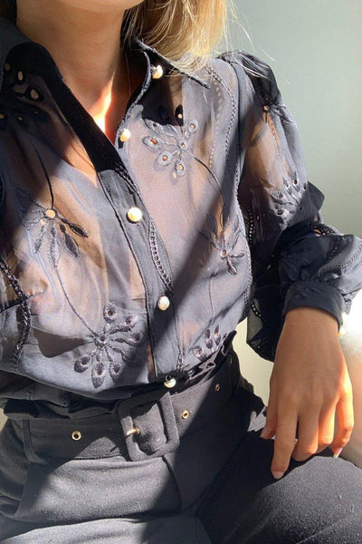 Eloise Blouse - Black - JAUS