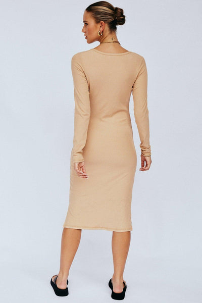 Elroy Rib Dress - Sand - JAUS