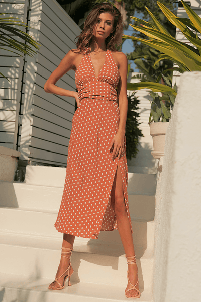 Emilia Halter Dress - Rust Spot - JAUS