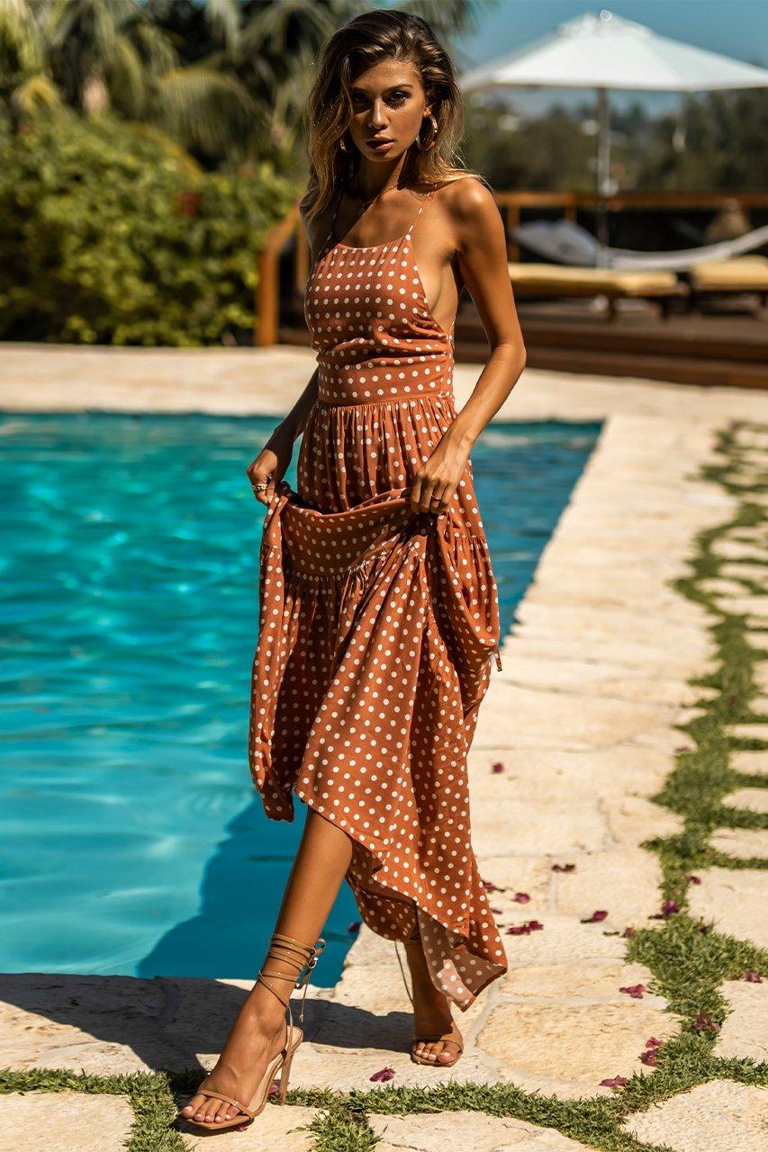 Emily Maxi Dress - Rust Spot - JAUS