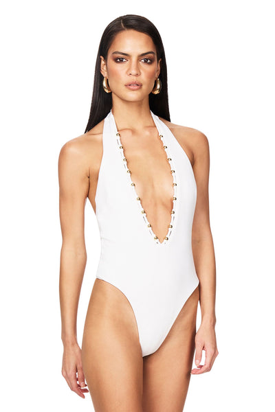 Nookie Empire Bodysuit - White - SHOPJAUS - JAUS