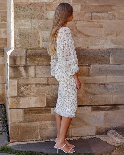 Ena Dress - White Floral - JAUS