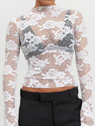 Esteila Top - White Lace - JAUS