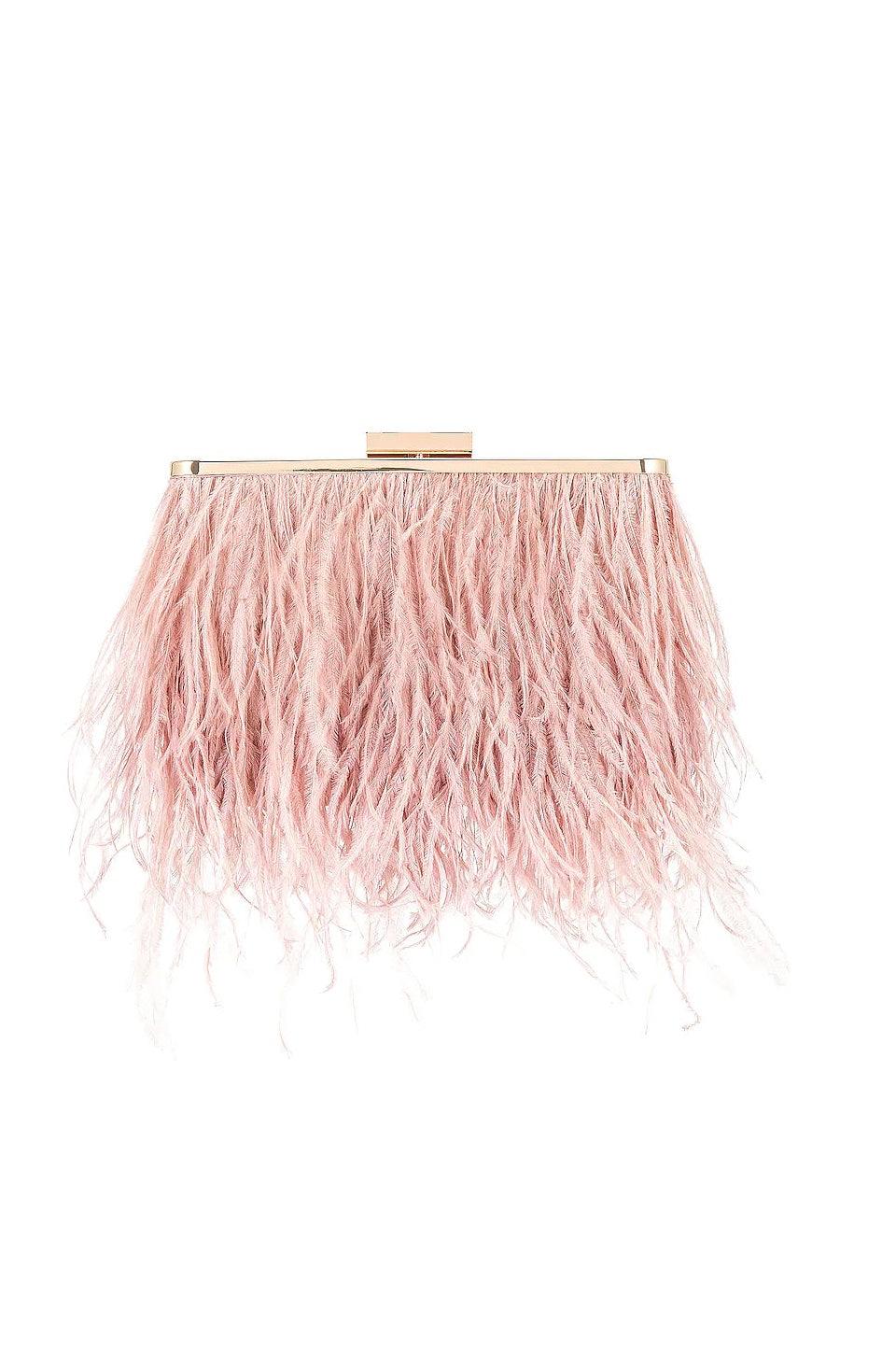 Estelle Feathered Clutch - Blush - JAUS