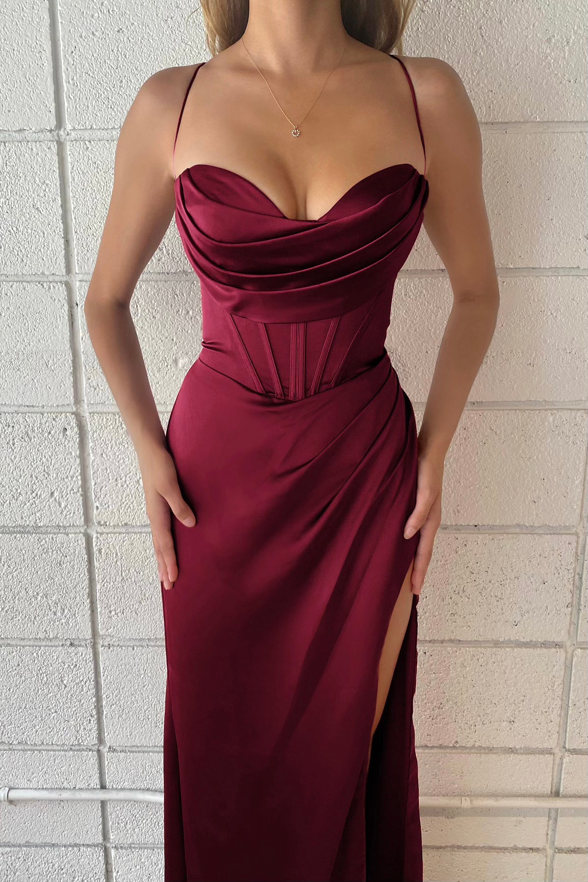 Esther Gown - Burgundy - JAUS