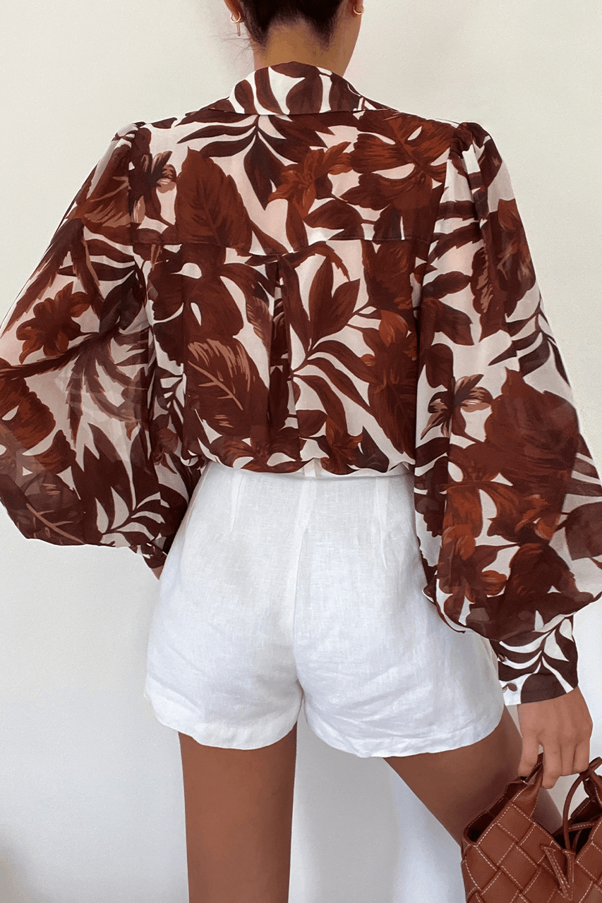 Fleet Blouse - Chocolate Print - JAUS