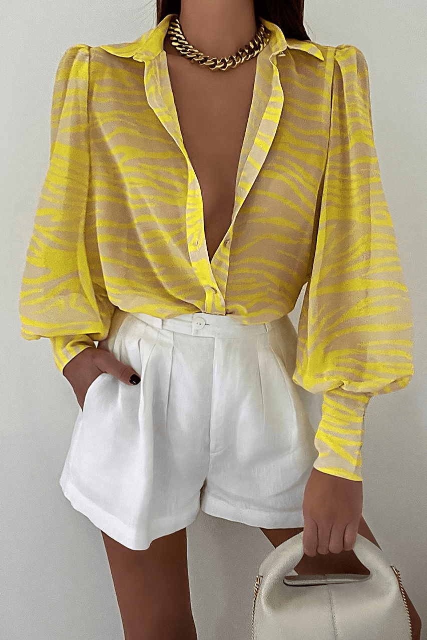 Fleet Blouse - Yellow Print - JAUS