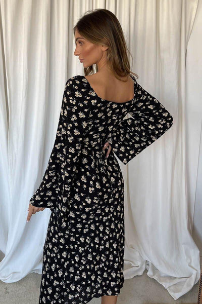 Fleur Dress - Black Daisy - JAUS