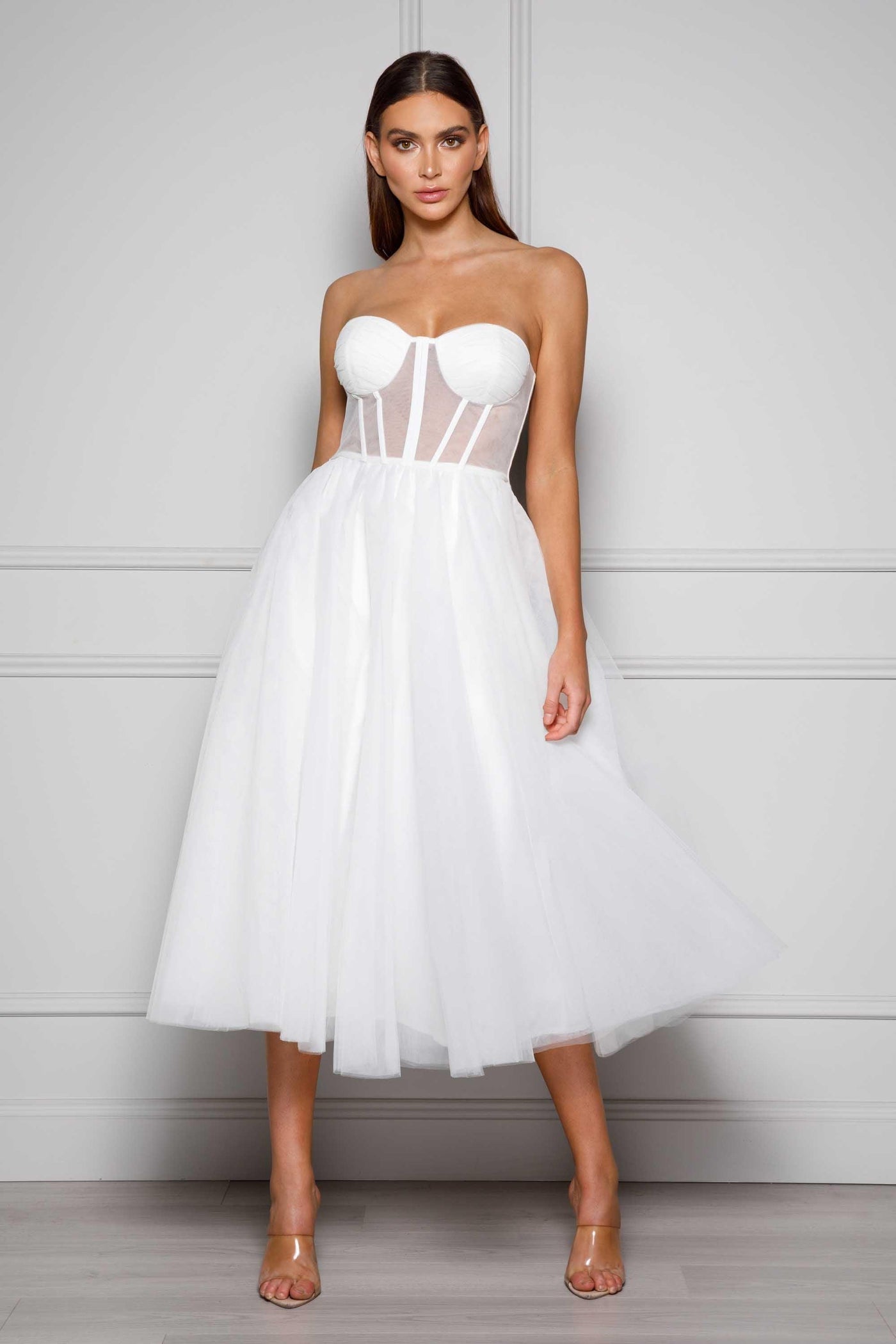 Gabriella Dress - White - JAUS