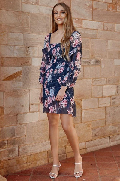 Gail Dress - Navy Floral - JAUS